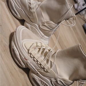 Balmain Cream High-Top Sock Sneakers